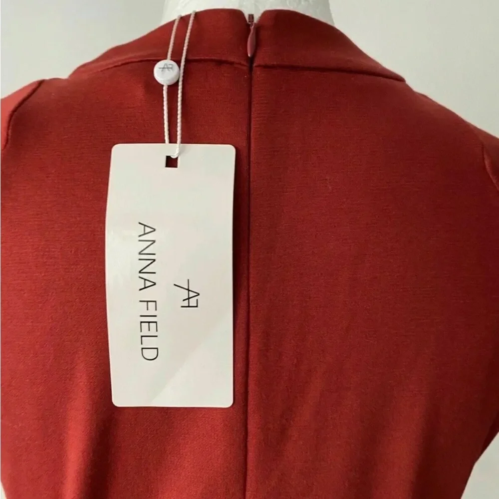 Anna Field Red Dahlia Fit & Flare Dress Size 12 - Picture 6 of 7